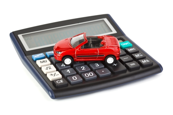 Calculator and toy car